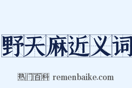 野天麻近义词是什么意思的图片